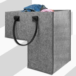 Trapmand - Trappenmand-organizer - 40cm - multifunctionele trapmand - opvouwbare L-vormige opbergmand van vilt - Geschikt Voor thuiskantoor, tapijt en houten trappen - grijs — thumbnail 1