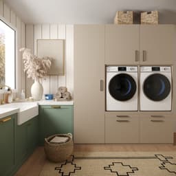 Wasophoogte® Wasmachine Kast Stockholm - Wasmachine verhoger - Wasmachine ombouw - 700(D)*1930(B)*2350(H) mm - Taupe — thumbnail 4