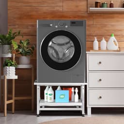 Wasmachine Verhoger - Wasmachine opbouwmeubel - Wasmachine Sokkel - 150 kg belastbaar - 63x54x42cm - Wit — thumbnail 4