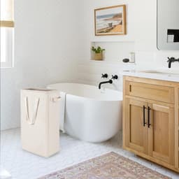 Opvouwbare wasmand met deksel - Slank design, 45 liter inhoud, handig voor elke ruimte — thumbnail 2