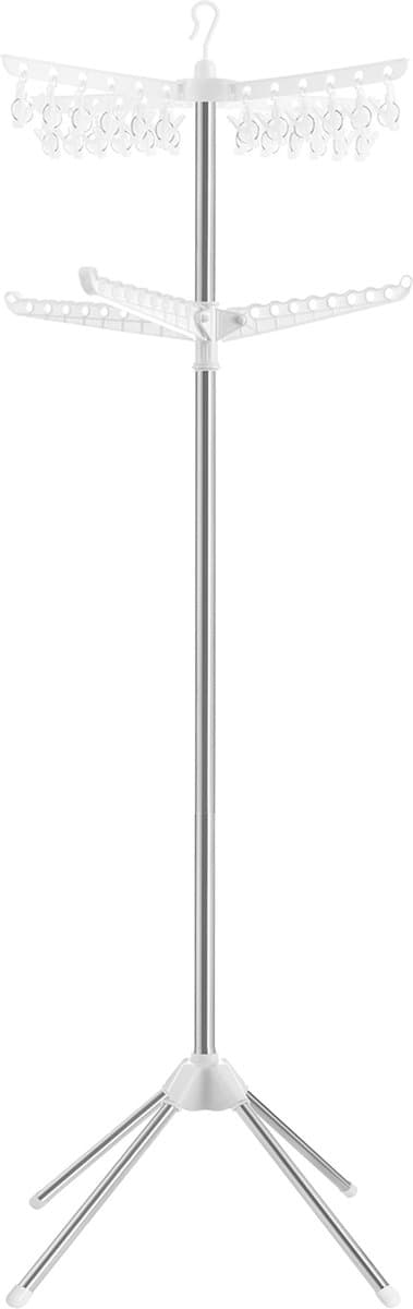 ACAZA Wasrek - Droogrek - Wasrek inklapbaar - 186 cm hoog - 360° Draaibare armen - 27 Haken + 24 clips - Max 16 kg Draagvermogen — afbeelding 1
