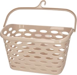 Wasknijpersmandje met haak - beige - en 100x houten wasknijpers 7 cm - was ophangen — thumbnail 2