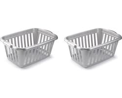 Plasticforte Wasmand - 3x stuks - grijs - kunststof - 40 liter - 60 x 40 x 26 cm - manden voor wasgoed - huishouden - opbergmand