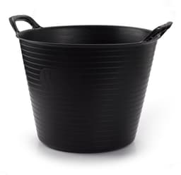 Plasticforte flexibele emmer/kuip - 2x - zwart - kunststof - rond - 25 liter - 42 x 38 x 33 cm - wasmanden - tuinafval - speelgoed — thumbnail 2