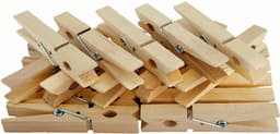 Wasknijpers - 25x stuks - bruin - hout - 7 cm — thumbnail 1