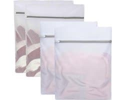 Waszakken voor Wasmachine - Wit - 50 x 60 cm - Herbruikbare Wasnetten met Ritssluiting - Voor Fijne Was en Ondergoed