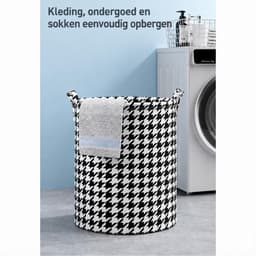 Set van 2 opvouwbare wasmanden (43 × 35 cm) — Ruime opbergmanden voor kleding en speelgoed — Inklapbare manden, geschikt voor badkamer en slaapkamer — thumbnail 4