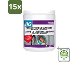 15 x HG - Wasruimte - Tegen Stinkend Wasgoed - Wasmiddeltoevoeging - 500 g - Grootverpakking - Vaatwasstrips - Wasmiddel Tegen Stank - Stinkend Wasgoed - Wasmiddel Toevoeging - Stankmoleculen Verwijderen - Fris Wasgoed