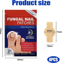 Set van 84 pleisters voor de dagelijkse voetnagelverzorging voor beschadigde teennagels en teennagels, 8 uur nachtverzorging met natuurlijke ingrediënten om de nagels te verzorgen — thumbnail 2