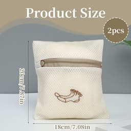 Waszakken voor de wasmachine, set van 2 - Herbruikbare mesh zakken 18 x 20 cm voor fijne was, bh's, sokken en schoenen — thumbnail 5