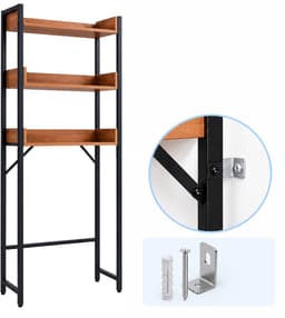 Wasmachine kast - 166x63x25 cm - natuur-zwart — thumbnail 4