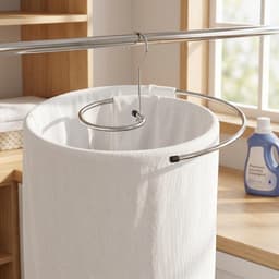 Multifunctionele wasrek, roestvrij staal, ruimtebesparend, zilverkleurig, voor lakens en beddengoed, 2 stuks — thumbnail 3