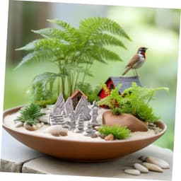 1set Rockery Kit Decoratieve Resin Beeldjes Voor Tuin Interieur Lange Duurzaamheid Voor Visvijvers Landschapsdecoratie Van Inclusief Pagode Lichttoren — thumbnail 2