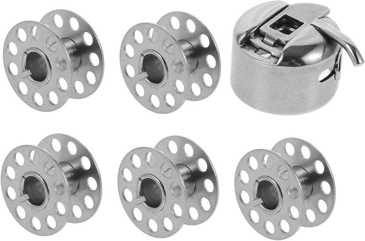 1set Metaal Bobbin Case Met Verstelbare Bobbins Voor Huishoudelijke Naaimachines Duurzaam Ruimtebesparend Naaiaccessoire — afbeelding 1