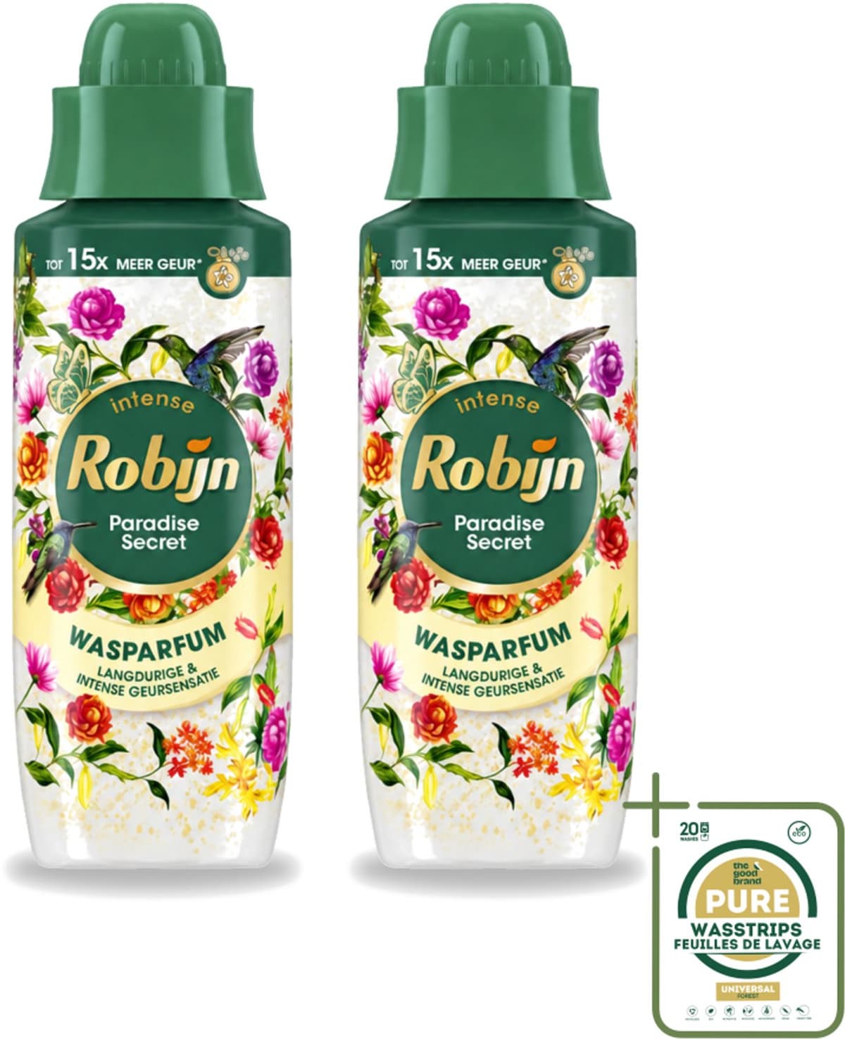2 x Robijn – Wasparfum – Paradise Secret – 342 ml - Wasstrips - Wasparfum - Wasgeur - Botanische Geur - Wasmiddel - Wasverzachter — afbeelding 1