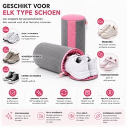Schoenwaszak - 2 Stuks - Waszak voor schoenen - Herbruikbaar - Wasmachine&Droger - voor Sneakers en Tennisschoenen- Grijs — thumbnail 4