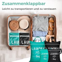 Waszakken 38 x 49 cm & 46 x 58 cm - Opvouwbaar, waterdicht - 4 stuks voor reizen en thuis - Homevero — thumbnail 2