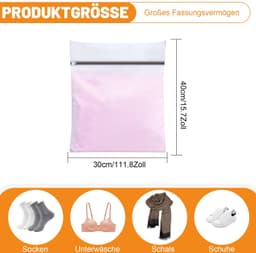Set van 4 Wasnetten voor Wasmachine 30 x 40 cm met Ritssluiting — thumbnail 3