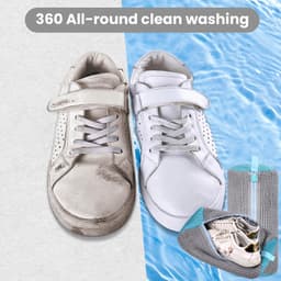 Herbruikbare Wasmachine Schoenwastas met Rits - 360° Schoonmaak voor Wasmachine en Droger (Geel, Grijs) — thumbnail 2