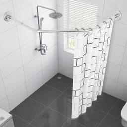 Uittrekbare Hoekdouchegordijnroede van RVS 45-75 cm — thumbnail 2