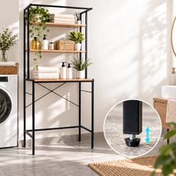 Wasmachine rek - 161x66x40 cm - natuur-zwart — thumbnail 3