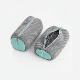 Waszak voor Schoenen, 2 Stuks, Wasmachine Bestendig, Sneakers, Sportschoenen, Herbruikbaar, Met Verborgen Rits, 39 x 19 cm, Grijs — thumbnail 3
