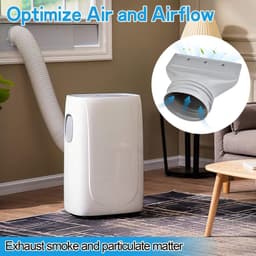 Koppelstuk Mobiele Airco Afvoerslang - Koppelstuk voor mobiele airco met flexibele slang - Platte mond - Voor Ø13-15cm - voor afvoerbuis, afzuigkap, pvc-airconditioning — thumbnail 2