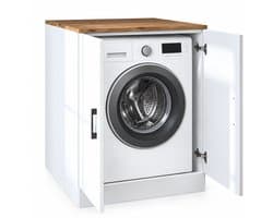 Roomart ATLANTIC-II Wasmachine Ombouwkast 70x90 cm - Onderkast - Wit Eiken