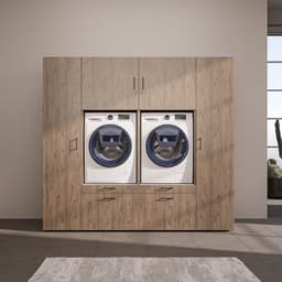 Roomart SERIE 2 Wasmachine Ombouwkast 224x205 cm - Kastenwand met 2 Hoge Kasten - Eiken — thumbnail 4