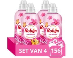 Robijn Wasverzachter - Pink Sensation - 4 Stuks - 156 Wasbeurten - Voordeelverpakking