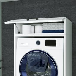 Roomart Opzetkast voor Wasmachine Ombouwkast 67x22 cm - Opzetkast met Lade - Wit — thumbnail 1