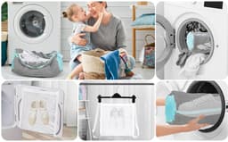 Schoenwaszak voor wasmachine - 2 stuks - grijs - met 360° reinigingsfleece - voor sneakers en schoenen - waszak voor wasmachine en droger — thumbnail 5