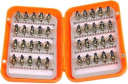 Fishing Forel Fly, 40 stuks levensechte vliegvissen Fly Trout Fly Lures Hook Fly Fishing Kit Box (Golden) — thumbnail 3
