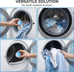 Wasmachineballen voor huisdieren, 12 stuks, blauw, herbruikbaar, voor het verzamelen van honden- en kattenharen, pluisverwijderaar voor schone kleding, in wasmachine en droger — thumbnail 2