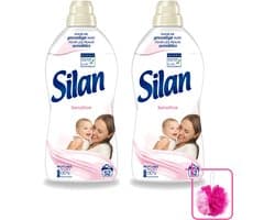 2 x Silan – Wasverzachter – Sensitive – 1144 ml - Bulkverpakking - Wasverzachter - Douchemop - Gevoelige huid