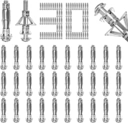 30 stuks koolstofstaal holtepluggen type Petal verzinkte schroeven plugset M6 x 52 mm spreidpluggen zeer sterke hollewandpluggen metalen voor wanden, muren en houten platen, — thumbnail 1