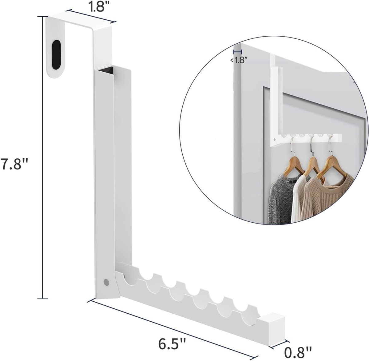 Wanddroogrek - Droogrek Deur - Wasrek - Opvouwbaar - Wand Droogrek - Wanddroogrek Inklapbaar - Was Drogen - Ruimtebesparend Droogrek - Voor Wasruimte, Badkamer, Kledingkast - Wit - Zumolir® — afbeelding 1