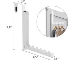 Wanddroogrek - Droogrek Deur - Wasrek - Opvouwbaar - Wand Droogrek - Wanddroogrek Inklapbaar - Was Drogen - Ruimtebesparend Droogrek - Voor Wasruimte, Badkamer, Kledingkast - Wit - Zumolir®