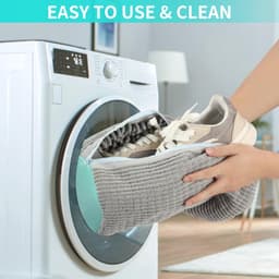 Schoenenzakken 2 stuks - waszak voor sneakers - met 360 graden reinigingsfleece - perfect voor wasmachine en droger - Vemera — thumbnail 3