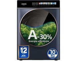 CHiQ CW106581AX - Wasmachine - 10 KG - Space Pro - A-30% - 13.5 Inch Led-Touchscreen - 12 programma's - AI Smart - Stoomwassen & Quick Wash - 12 jaar garantie op motor
