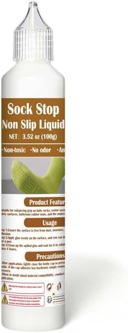 Transparante sokstoplijm, 100 g sokstop antislip vloeistof waterdicht biedt antislipbescherming voor alle soorten oppervlakken, geschikt voor hangers, tapijten en badkamermatten — thumbnail 1
