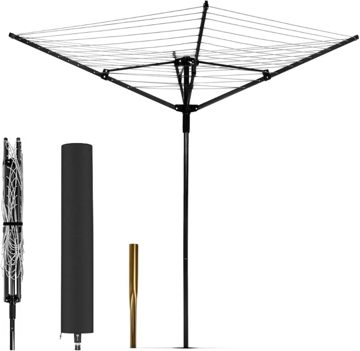 ApexArte® Droogmolen met Voet voor Camping & Thuis - Wasrek Staand - Droogrek Inklapbaar — afbeelding 1