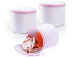 3 stuks - Bh Waszakken - Lingerie waszak voor dames - Wasbeschermer voor bh's in de wasmachine - Waszak van mesh - Waszak - Vormvast - Herbruikbaar - Met ritssluiting - Kledingbescherming - Geschikt voor bh's, ondergoed en sokken - Roze