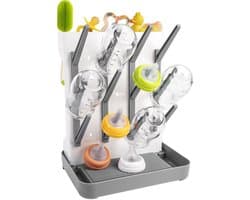 Droogrek voor babyflesjes - verticaal - ruimtebesparend - met afdruipbakje, voor fopspenen - SnelShoppen