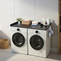 Lifero Wasdroger Werkblad - Aanrecht Wasruimte - Wasmachine Organiseren - Ombouwmeubel Zwart Marmerlook - Afdekplaat Ombouw Droger — thumbnail 5
