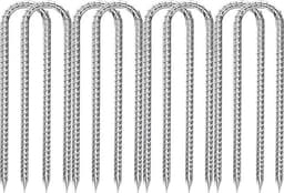 Grondanker U-vormig 30 cm - Verzinkt Staal - Tentharingen - Grondpennen - Grondankers - 8 Stuks - Tentharing — thumbnail 1