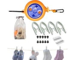 Intrekbare Waslijn - Kleding Touw - Buiten Drogen - Roestvrij Staal - 10 Meter - Meerkleurig
