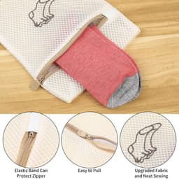 Waszakken voor de wasmachine - Ideaal voor delicate kleding, bh's, ondergoed en sokken - 18 x 20 cm met rits — thumbnail 5