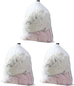 Wasnetten met trekkoord - 3 stuks fijne mazen waszakken voor kleding, ondergoed en reizen in huis of appartement — thumbnail 1