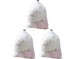 Wasnetten met trekkoord - 3 stuks fijne mazen waszakken voor kleding, ondergoed en reizen in huis of appartement